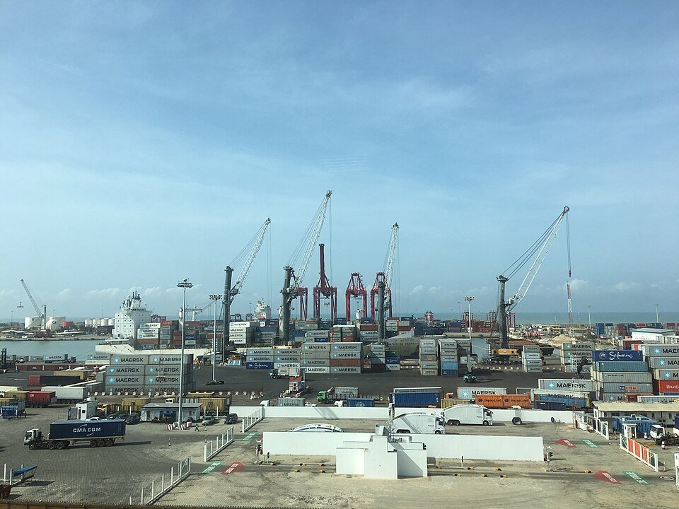 The port and coastline of Cotonou