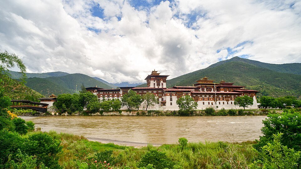 Punakha Dzong beside the river, Bhutan