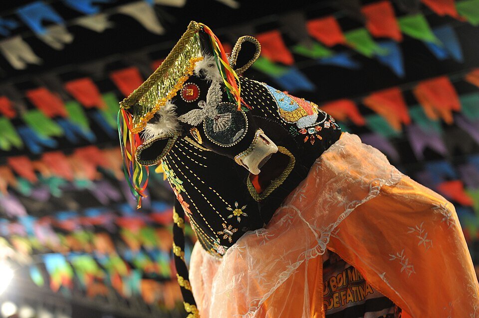 A decorated Bumba-meu-boi figure from Maranhão’s cultural tradition