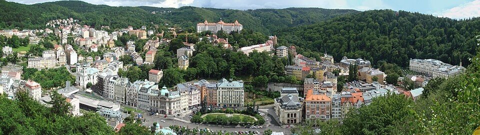 Karlovy Vary historic city view