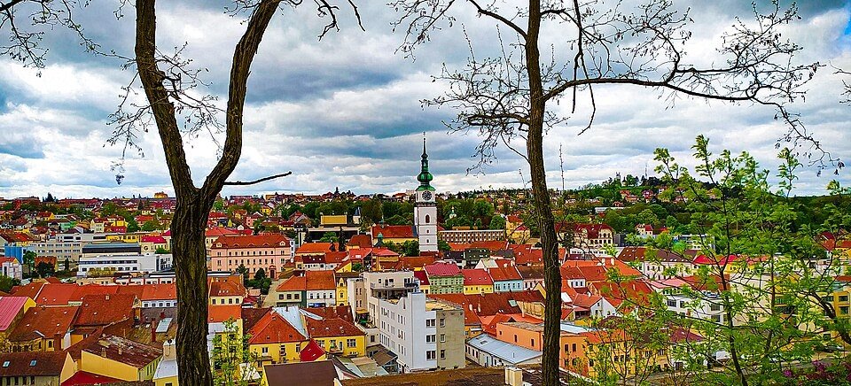 Třebíč historic city view