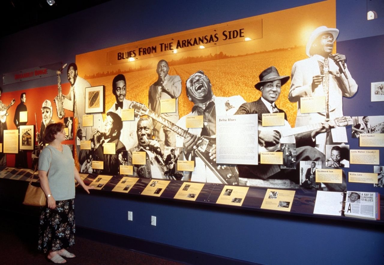 The blues music tradition of the Arkansas Delta is one of the many stories told at the Delta Cultural Center in Helena, a primary interpretive center along The Great River Road.  Exhibits also tell a comprehensive story of the land and its people from prehistoric times to the present.